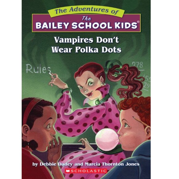 5/$12 Book Bailey School Kids 1 Vampires Don't Wear Polka Dots Chalkboard Cover - Picture 1 of 1